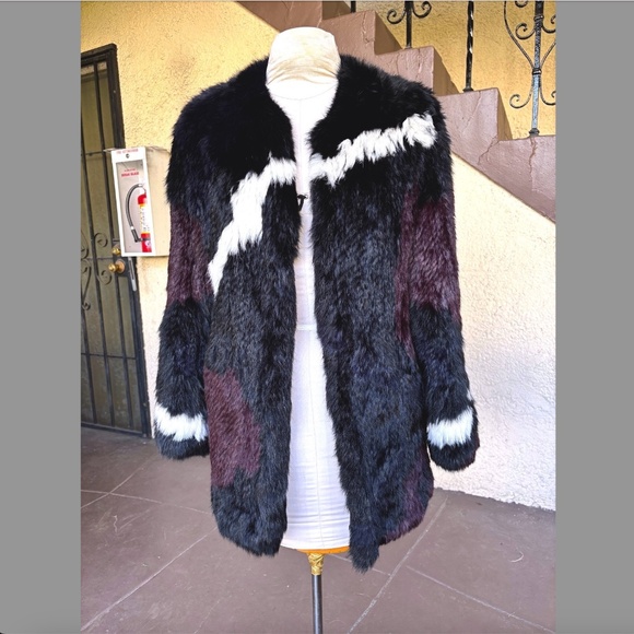 RACHEL ZOE Genuine Rabbit Fur Knit Mid-Length Coat NWOT/sz XS (Generous) - Picture 1 of 14